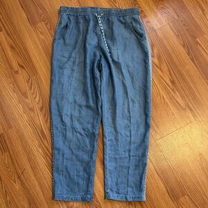 For the Republic Casual Blue‎ Denim Print Pants with Side Detail Size S